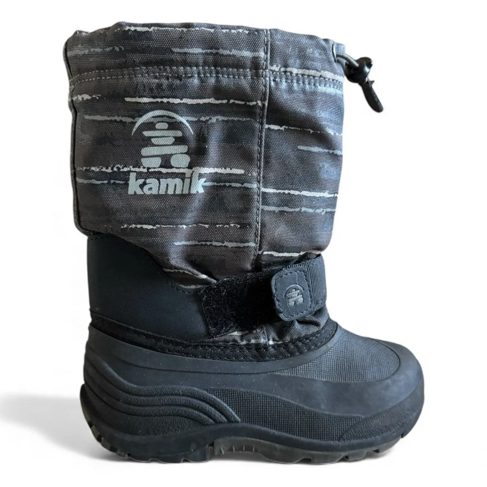 Kamik Kids Waterproof Snow Boots Insulated Warm Winter Shoes Gray Black Size 13